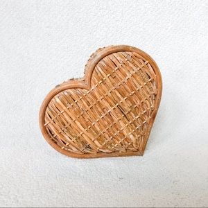 Heart Shaped Wicker Basket with Lid